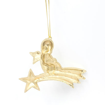 2 PCS ChristmasGold Powder Acrylic Angel Pendant Ornament, Specification: Three Angels-garmade.com