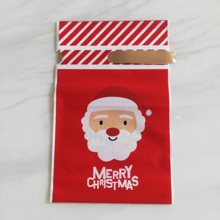 50pcs / Pack Christmas Gift Bag Candy Biscuit Drawstring Bundle Christmas Cookie Bag, Random Pattern Delivery-garmade.com