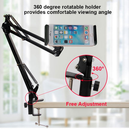 Universal 360 Degree Rotating Flexible Long Arm Lazy Phone Tablet Pad Holder Clip Bracket-garmade.com