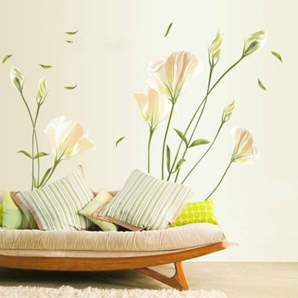 Lily Wall Sticker Removable Living Room TV Wall Sofa Background Bedroom Romantic Warm Sticker Sticker-garmade.com