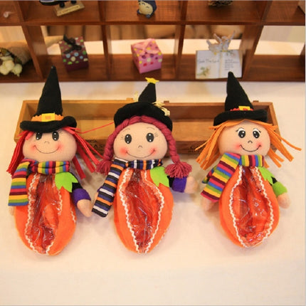 Halloween Cute Cartoon Transparent Plastic Bags Party Decorations Halloween Candy Backpack, Style:01-garmade.com