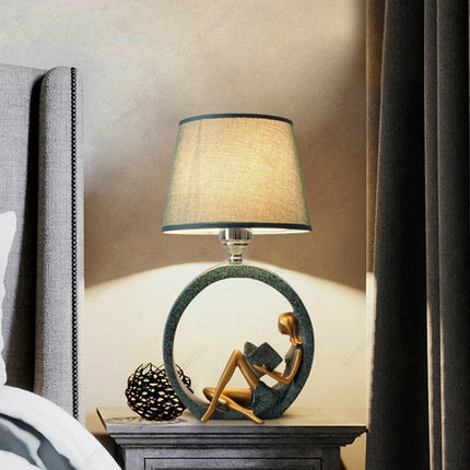 Modern Bedside Reading Statue Base Lamp Home Decoration, Light color:Button Switch 3W Yellow Light Bulb-garmade.com
