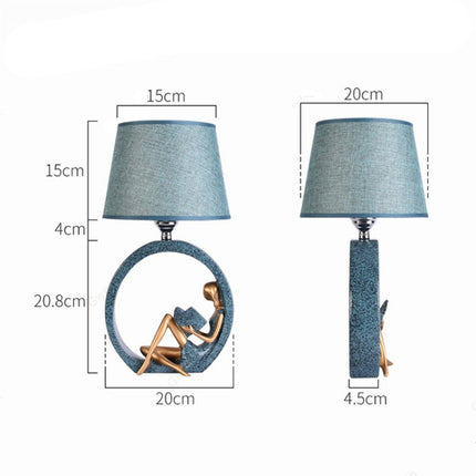 Modern Bedside Reading Statue Base Lamp Home Decoration, Light color:Button Switch 3W Yellow Light Bulb-garmade.com