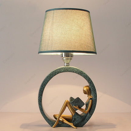 Modern Bedside Reading Statue Base Lamp Home Decoration, Light color:Button Switch 3W White Light Bulb-garmade.com