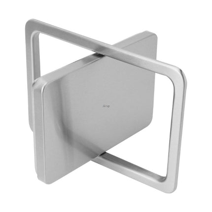 Embedded Type Stainless Steel Swing Cover Flip Kitchen Countertop Trash Can Lid Cap, Size:Square 16.2x22.7cm(Silver)-garmade.com