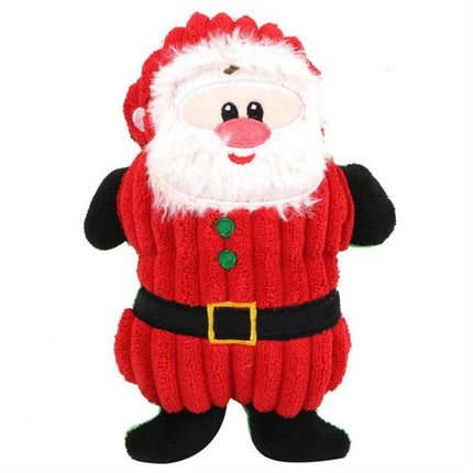 WJ084 Christmas Santa Claus Pet Dog Toys Chew Squeaker Pet Plush Toys(Santa Claus)-garmade.com