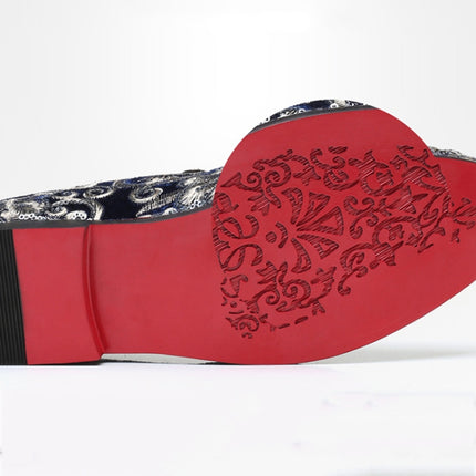 Men Casual Fashion Glitter Shoe Slip-on Shoes Loafers, Size:46(Black)-garmade.com