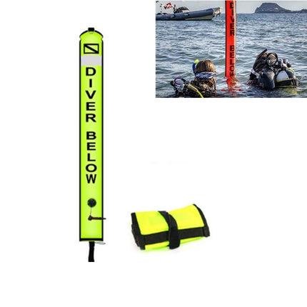 210D Nylon Automatic Seal Safety Signal Diving Mark Diving Buoy, Size:120 x 15cm(Fluorescent Yellow)-garmade.com