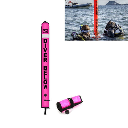 210D Nylon Automatic Seal Safety Signal Diving Mark Diving Buoy, Size:120 x 15cm(Fluorescent Pink)-garmade.com