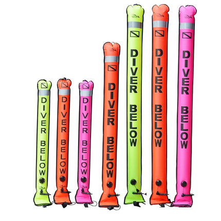 210D Nylon Automatic Seal Safety Signal Diving Mark Diving Buoy, Size:120 x 15cm(Fluorescent Pink)-garmade.com