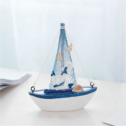 Vintage Wooden Canvas Boat Model Decoration Home room Decoration(Sea Anchor Boat)-garmade.com