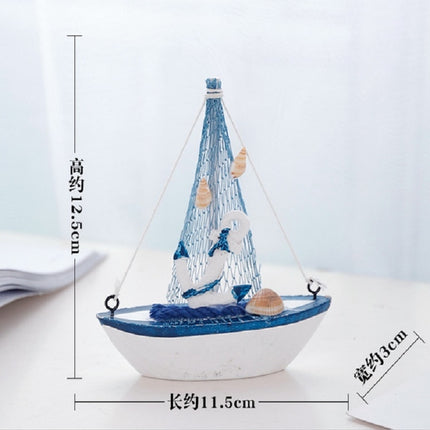 Vintage Wooden Canvas Boat Model Decoration Home room Decoration(Sea Anchor Boat)-garmade.com