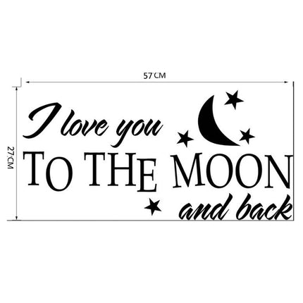 I Love You To The Moon Stars And Moon Cartoon Children Room English Rumors Wall Stickers-garmade.com