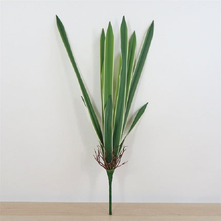 Artificial Orchid Leaf Flower Arrangement DIY Material Simulation Green Plant(White Border)-garmade.com