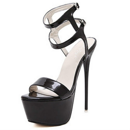 Sexy Nightclub Super High Heels, Size:34(Black)-garmade.com