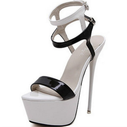 Sexy Nightclub Super High Heels, Size:34(White)-garmade.com