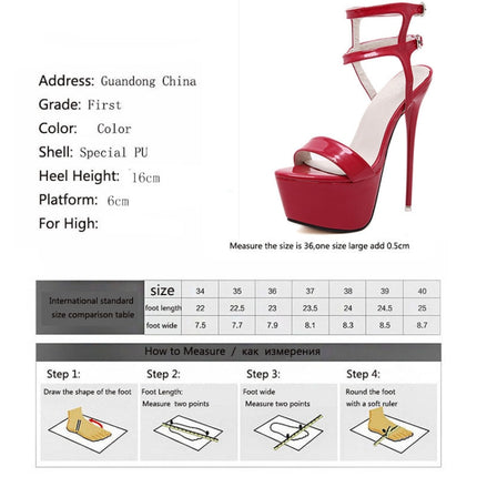 Sexy Nightclub Super High Heels, Size:45(Red)-garmade.com