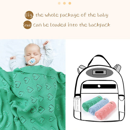 Multifunctional Baby Knit Love Hollow Windproof Air Conditioner Blanket Cover, Size:100x80cm(White)-garmade.com