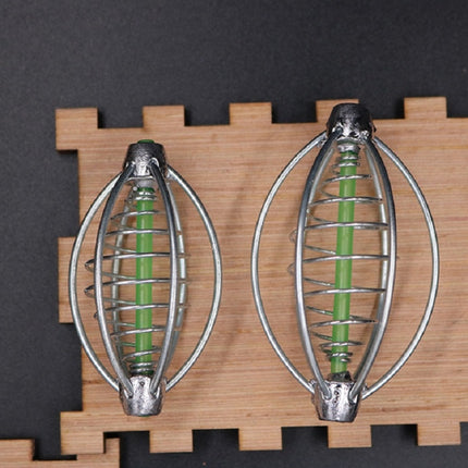 3 PCS Flower Basket Nest Bait Feeder Lead Sinker Assembly Fishing Ggear Aaccessories, Specification:Medium Length 6cm, Style:With Spring-garmade.com