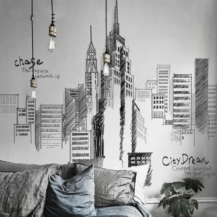 Creative City Building Wall Sticker Bedroom Living Room Sofa TV Background Wall Decoration Large Stickers(Clock tower)-garmade.com