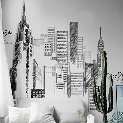 Creative City Building Wall Sticker Bedroom Living Room Sofa TV Background Wall Decoration Large Stickers(Clock tower)-garmade.com