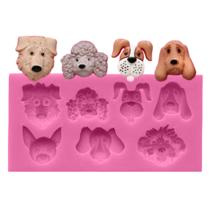 Dogs Shape Cartoon Silicone Fondant Cake Decorating Mold-garmade.com
