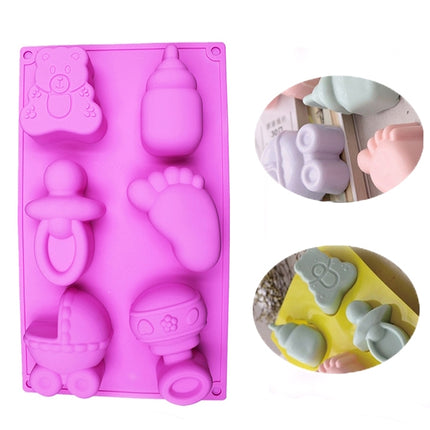 Silicone Baby Toys Shape Bakeware Mold Jelly Pudding Chocolate Cake Decoration, Random Color Delivery-garmade.com