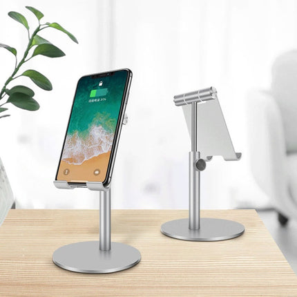 Adjustable Aluminum Alloy Cell Phone Tablet Holder Desk Stand Mount(Black)-garmade.com