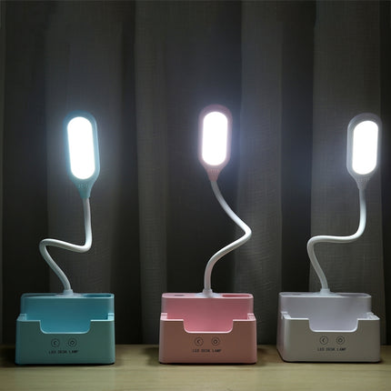 Student USB Charging Bedroom Touch LED Eye Protection Multifunctional Creative Desk Lamp, Style:With Fan(Pink)-garmade.com