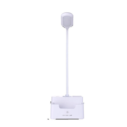 Student USB Charging Bedroom Touch LED Eye Protection Multifunctional Creative Desk Lamp, Style:Without Fan(White)-garmade.com