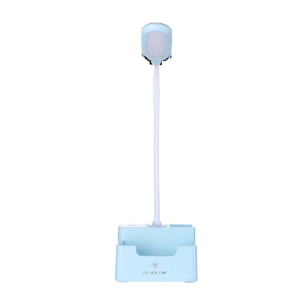 Student USB Charging Bedroom Touch LED Eye Protection Multifunctional Creative Desk Lamp, Style:Without Fan(Blue)-garmade.com