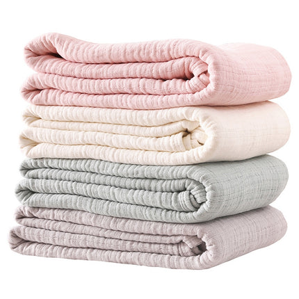 Spring and Summer Thick Washed Gauze Six Layer Nap Air Conditioning Blanket, Size:200x230cm, Color:Pink-garmade.com