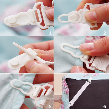 4 PCS Non Slip Elastic Band Sheet Clips-garmade.com