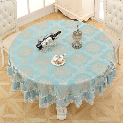 Home Fabric Round Tablecloth Hotel Disposable Anti-scald Table Mats, Size:180cm(Flower Green)-garmade.com