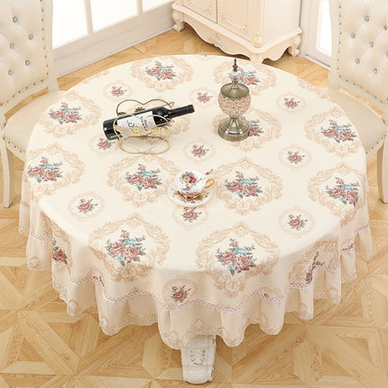 Home Fabric Round Tablecloth Hotel Disposable Anti-scald Table Mats, Size:180cm(European Coffee)-garmade.com