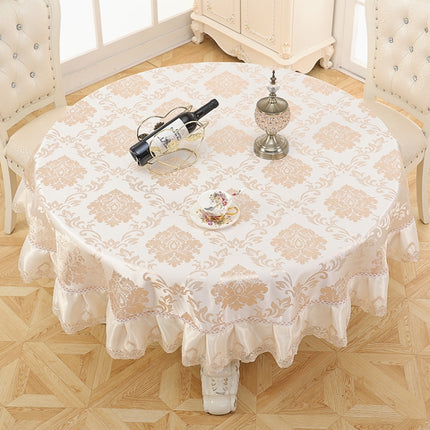 Home Fabric Round Tablecloth Hotel Disposable Anti-scald Table Mats, Size:220cm(European Style)-garmade.com