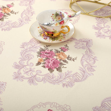 Home Fabric Round Tablecloth Hotel Disposable Anti-scald Table Mats, Size:220cm(European Purple)-garmade.com