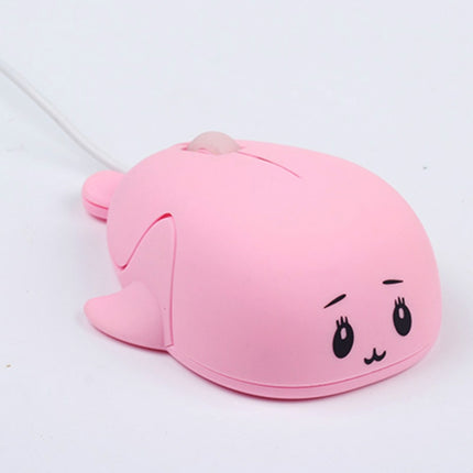 Cute Cartoon Wired Mouse Girl Office Home Laptop Mouse(Pink)-garmade.com