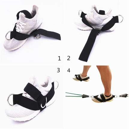 1 Pair Fitness Shoe Cover Pull Rope Fitness Equipment Straps(Black)-garmade.com