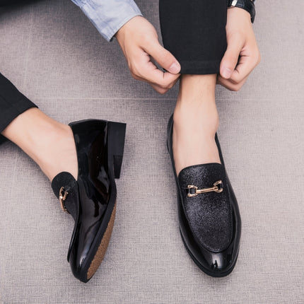 British Style Pointed Shoes Versatile Casual Shoes Slip-on Men Shoes, Size:38(Black)-garmade.com