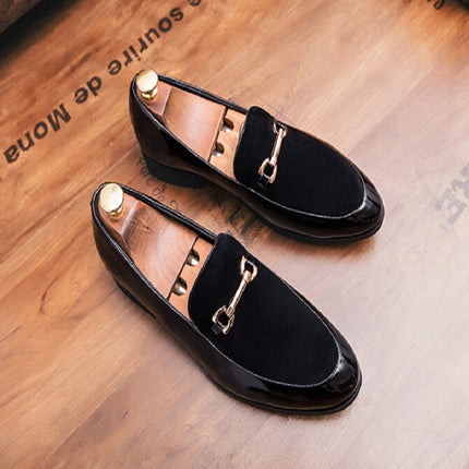 British Style Pointed Shoes Versatile Casual Shoes Slip-on Men Shoes, Size:38(Black Suede)-garmade.com