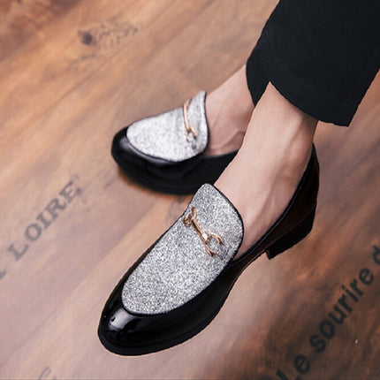 British Style Pointed Shoes Versatile Casual Shoes Slip-on Men Shoes, Size:38(Gray)-garmade.com