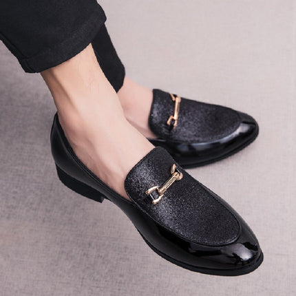 British Style Pointed Shoes Versatile Casual Shoes Slip-on Men Shoes, Size:39(Black)-garmade.com