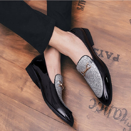 British Style Pointed Shoes Versatile Casual Shoes Slip-on Men Shoes, Size:39(Gray)-garmade.com
