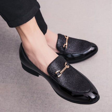 British Style Pointed Shoes Versatile Casual Shoes Slip-on Men Shoes, Size:40(Black)-garmade.com