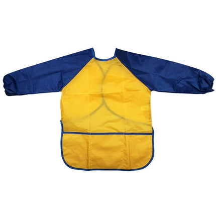 Long Sleeve Apron Drawing Painting Waterproof Smock Children Craft Art Waterproof Clothes, Size:S(Yellow)-garmade.com