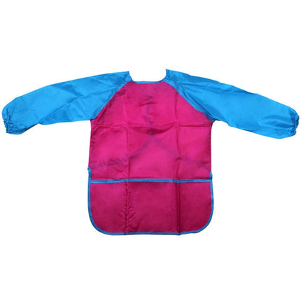 Long Sleeve Apron Drawing Painting Waterproof Smock Children Craft Art Waterproof Clothes, Size:S(Rose Red)-garmade.com