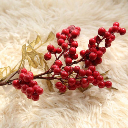 2 PCS Foam Cranberry Artificial Fruit Bouquet Wedding Decoration-garmade.com