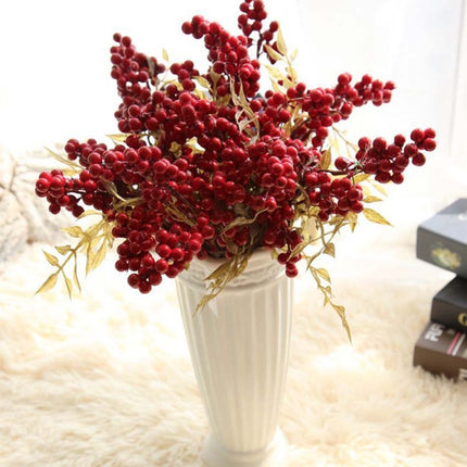 2 PCS Foam Cranberry Artificial Fruit Bouquet Wedding Decoration-garmade.com