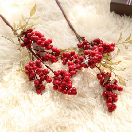 2 PCS Foam Cranberry Artificial Fruit Bouquet Wedding Decoration-garmade.com